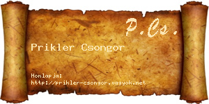 Prikler Csongor névjegykártya